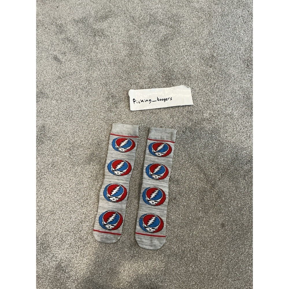 Ripple Junction Grateful Dead "Steal Your Face" novelty crew socks Men 5-10